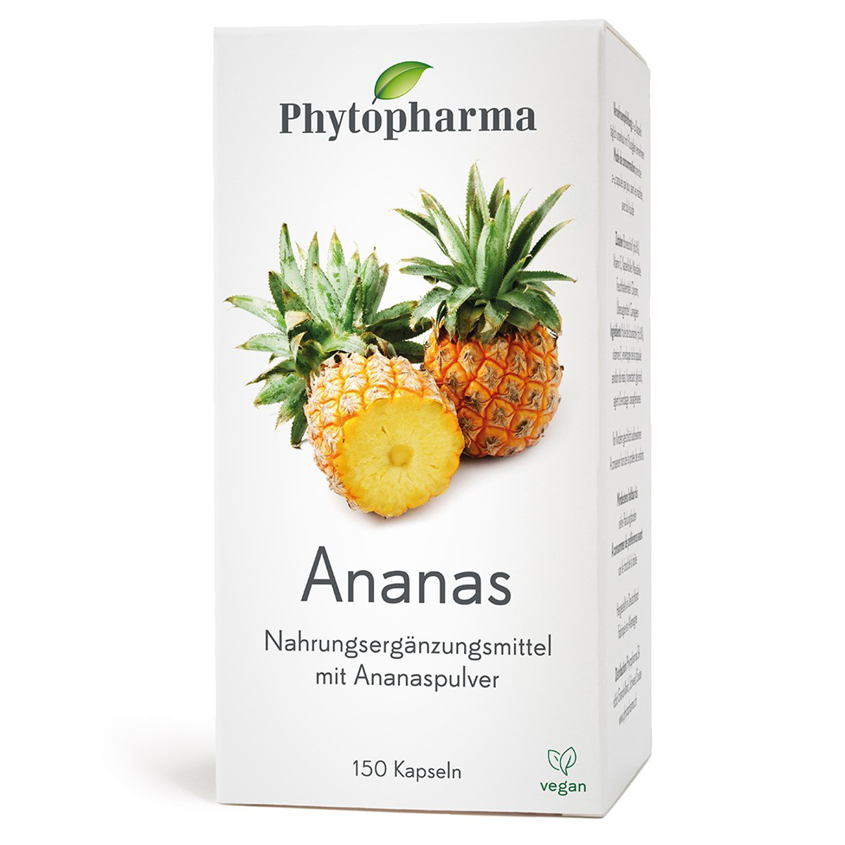 Phytopharma Ananas Kapseln mit Ananaspulver enthält Bromelain.