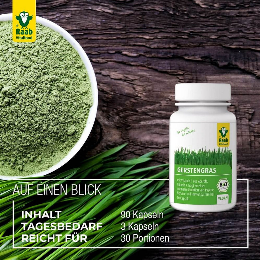Raab Bio Gerstengras Kapseln 90 Stück
