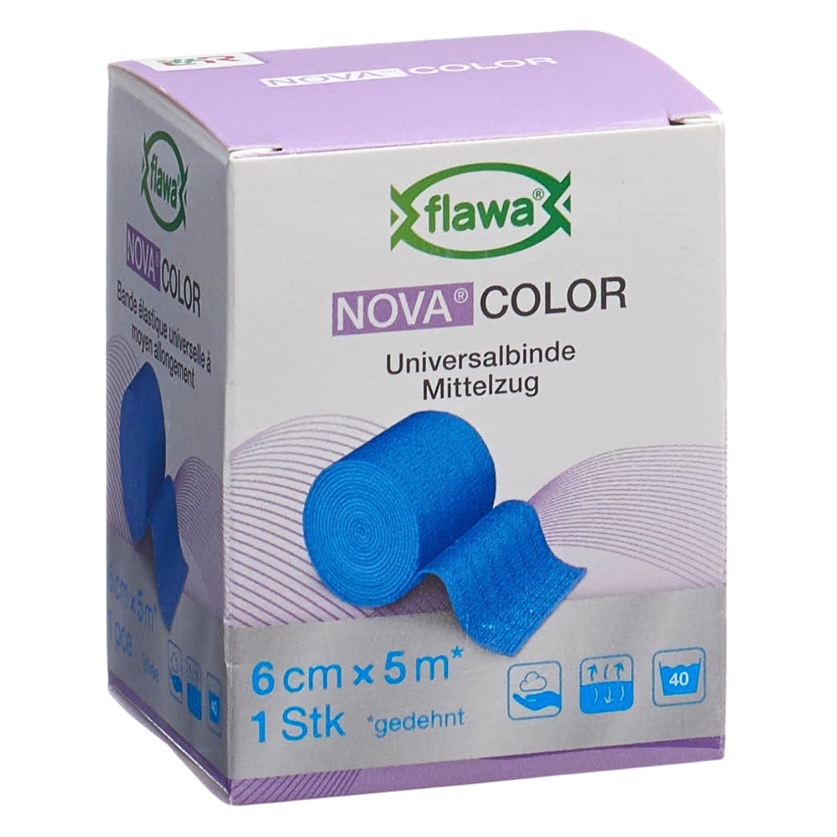Flawa Nova Color Idealbinde 6 cm x 5 m blau