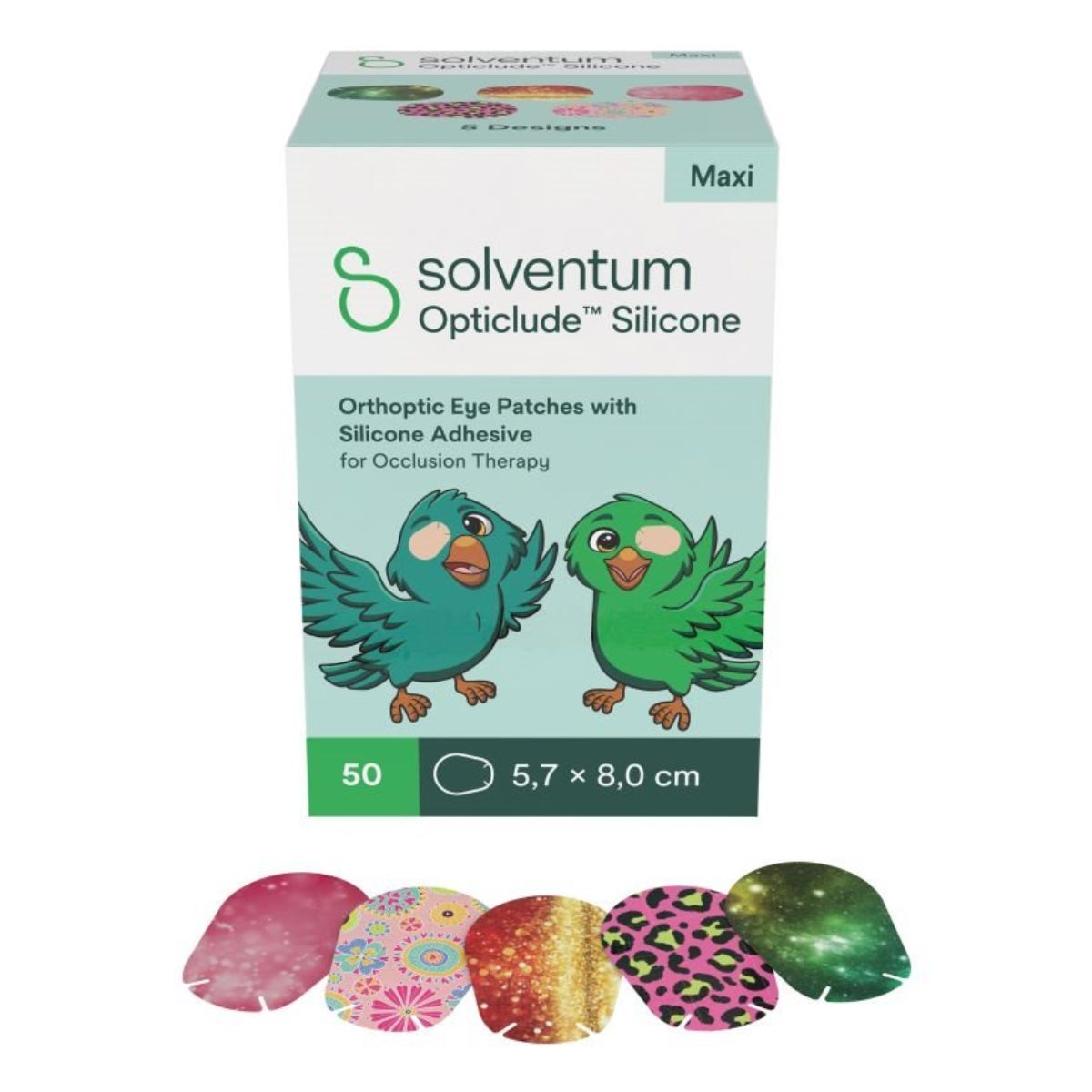 Solventum Opticlude Maxi 5.7x8 cm Silicon Augenpflaster Girls 50 Stück