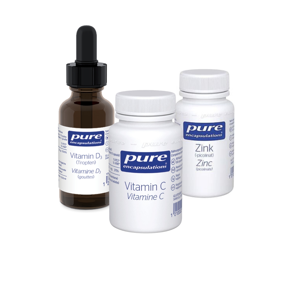 Pure Encapsulations Vitamin D3, Vitamin C und Zink Set Pure Encapsulations Vitamin D3, Vitamin C und Zink Set