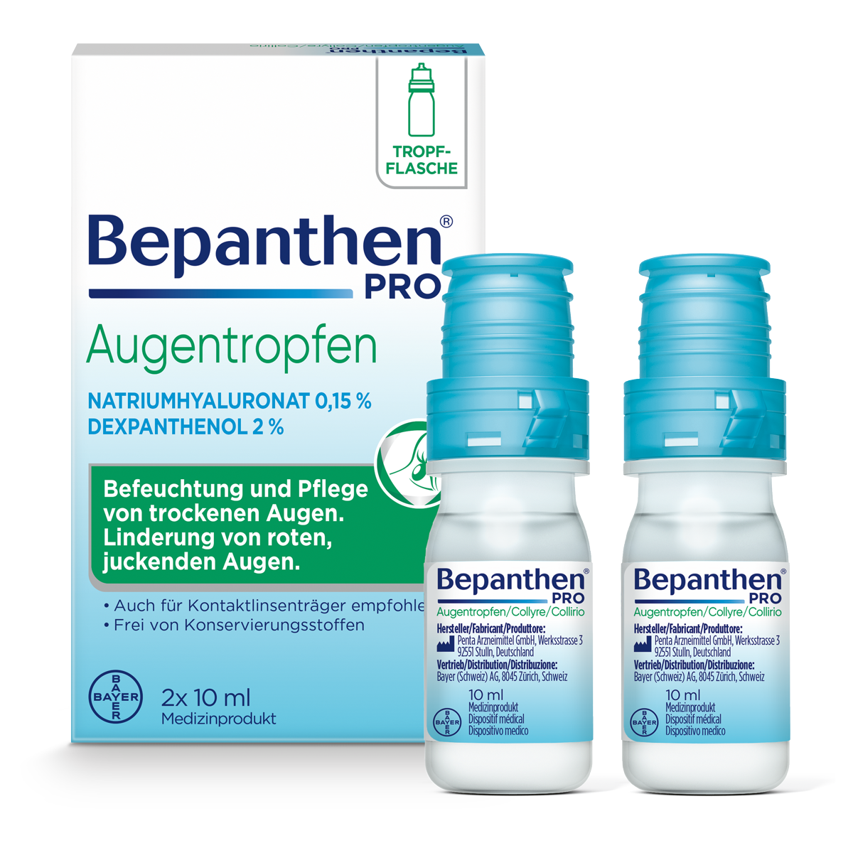 Bepanthen Pro Augentropfen 2 Flaschen 10 ml Bepanthen Pro Augentropfen 2 Flaschen 10 ml