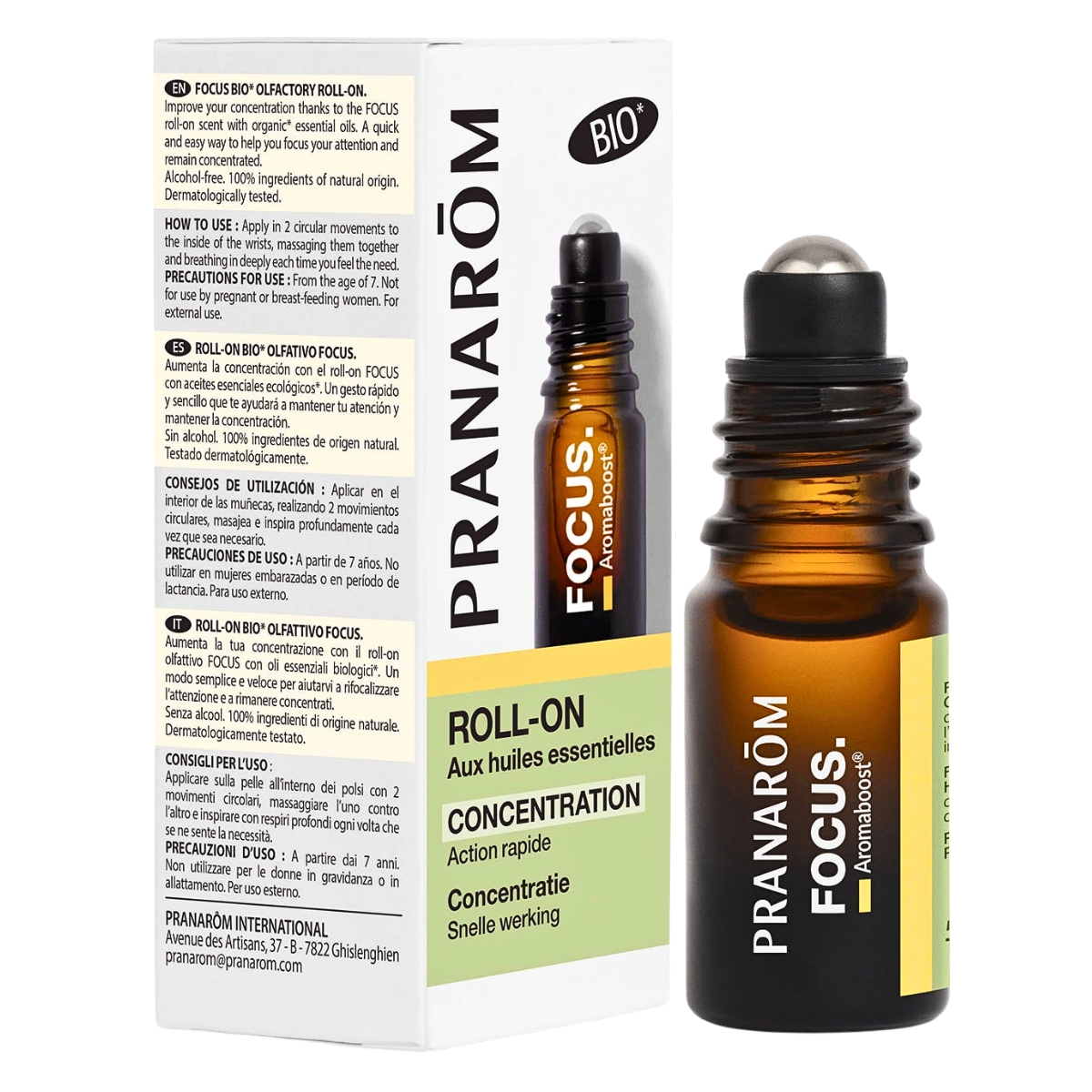 Pranarom Aromaboost Roll-on Focus Bio 5 ml