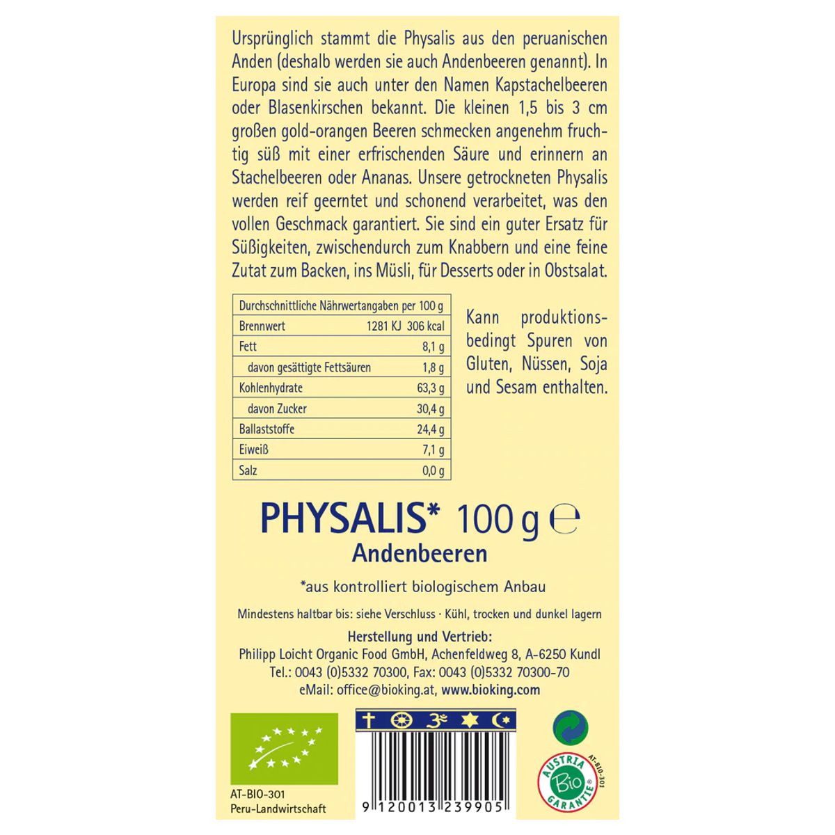 Bioking Physalis (Andenbeeren) 100 g Bioking Physalis (Andenbeeren) 100 g