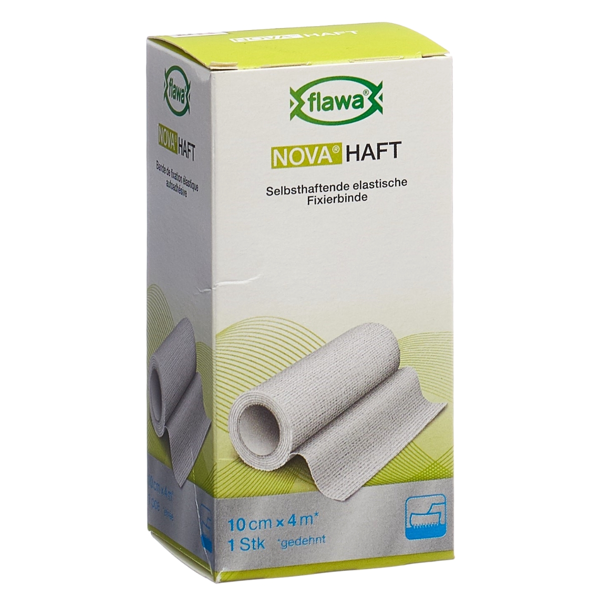 Flawa Nova Haft kohäsive Gazebinde 10 cm x 4m