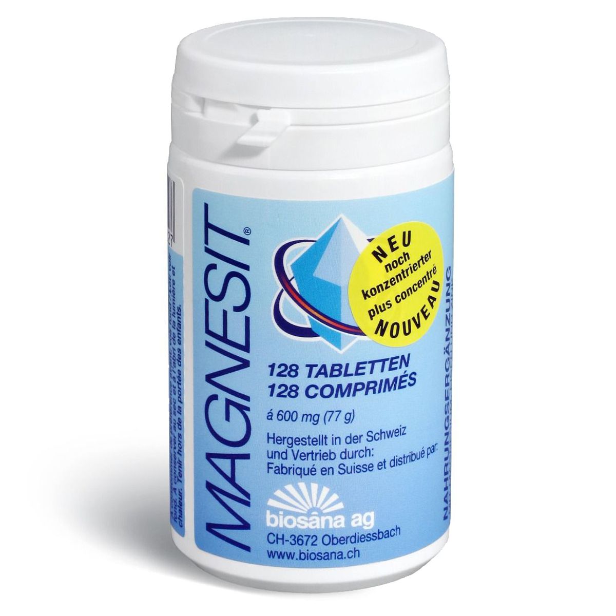 Biosana Magnesit Mineralsalz Tabletten konzentriert Dose 128 Stück Biosana Magnesit Mineralsalz Tabletten konzentriert Dose 128 Stück