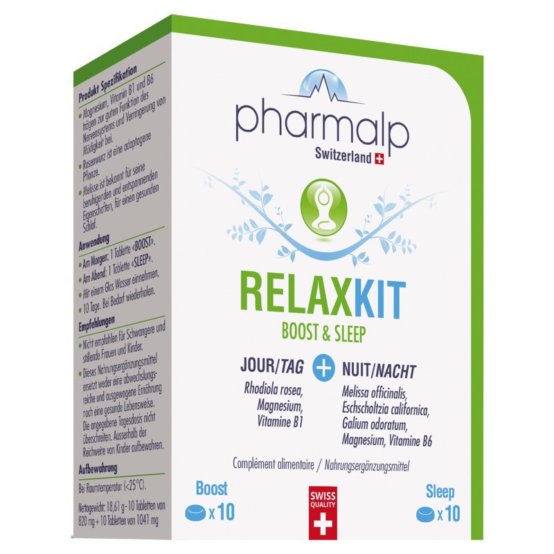 Pharmalp Relaxkit Boost & Sleep Tabletten Blister 20 Stück Pharmalp Relaxkit Boost & Sleep Tabletten Blister 20 Stück