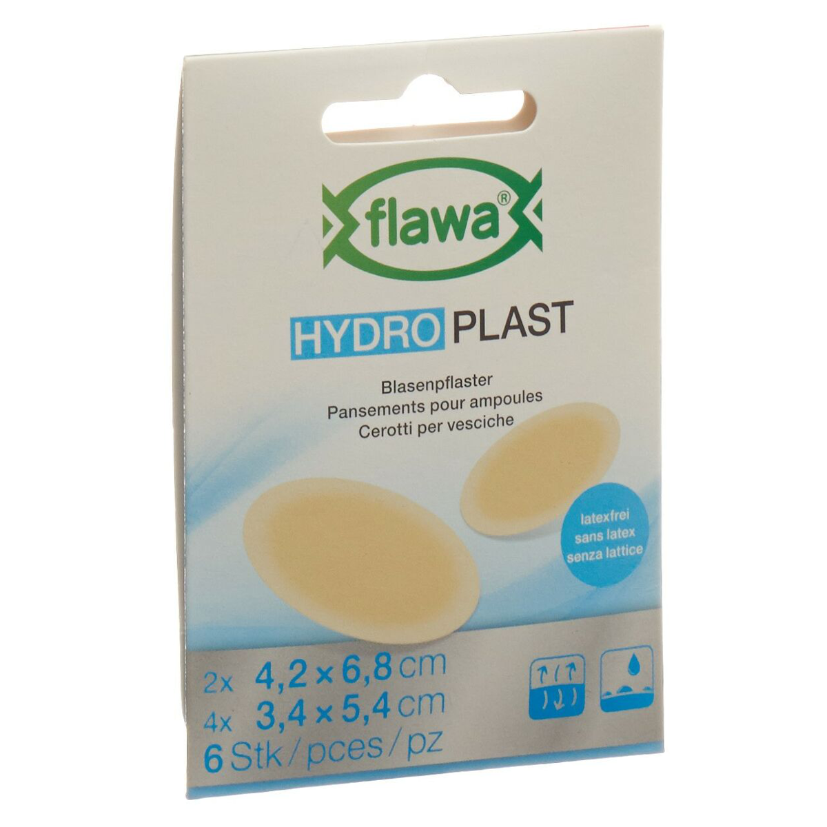 Flawa Hydro Plast Blasenpflaster 2 Grössen 6 Stück Flawa Hydro Plast Blasenpflaster 2 Grössen 6 Stück