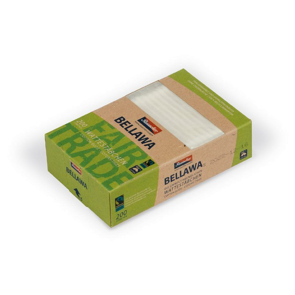 Bellawa Fairtrade Wattestäbchen 200 Stück Bellawa Fairtrade Wattestäbchen 200 Stück