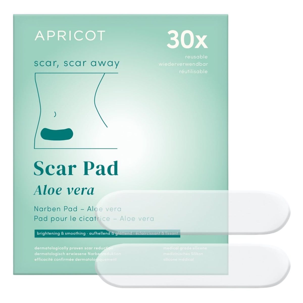 Apricot Narben Pad mit Aloe Vera wiederverwendbar