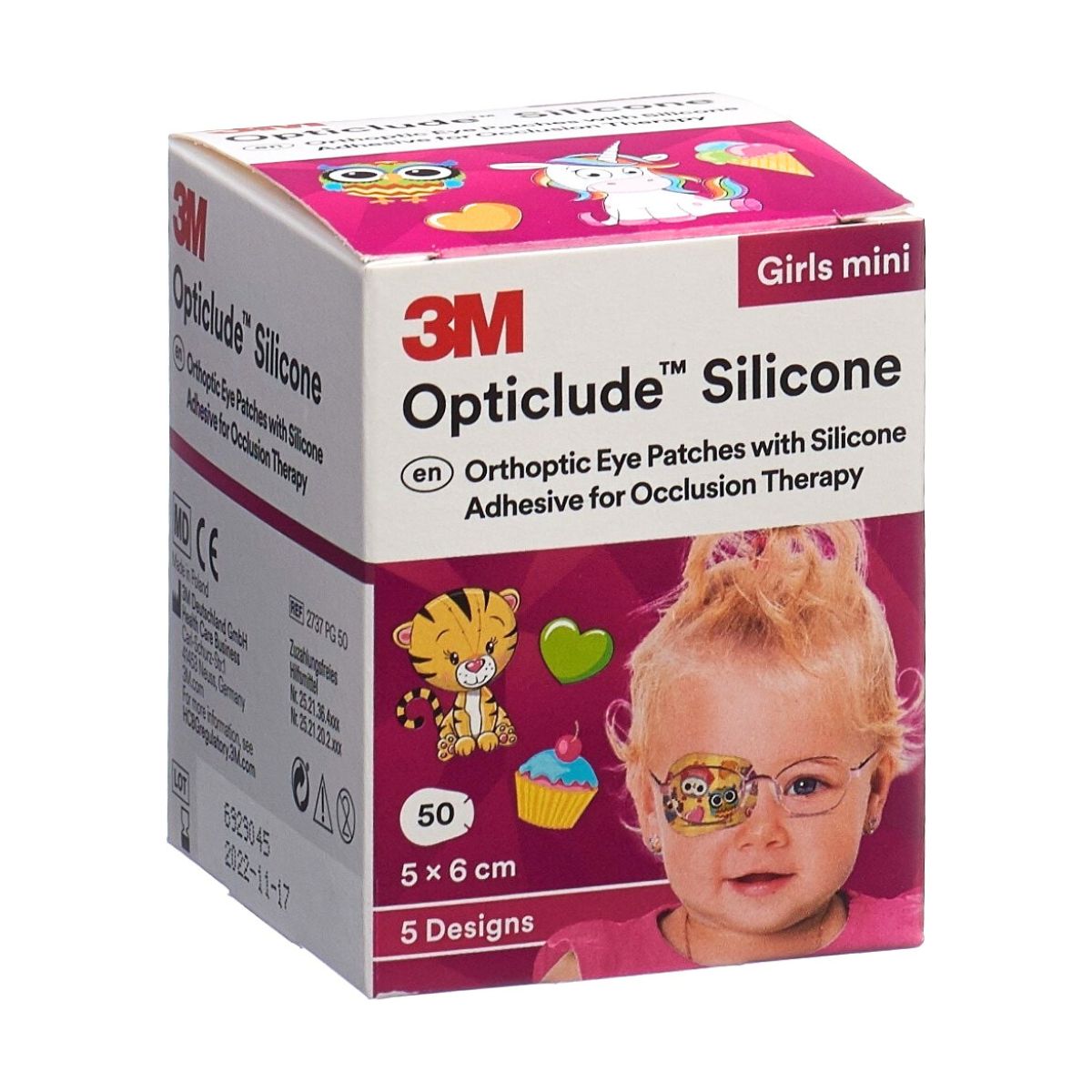 3M OPTICLUDE Silicone Augenverband 5x6cm Mini Girls 50 Stück