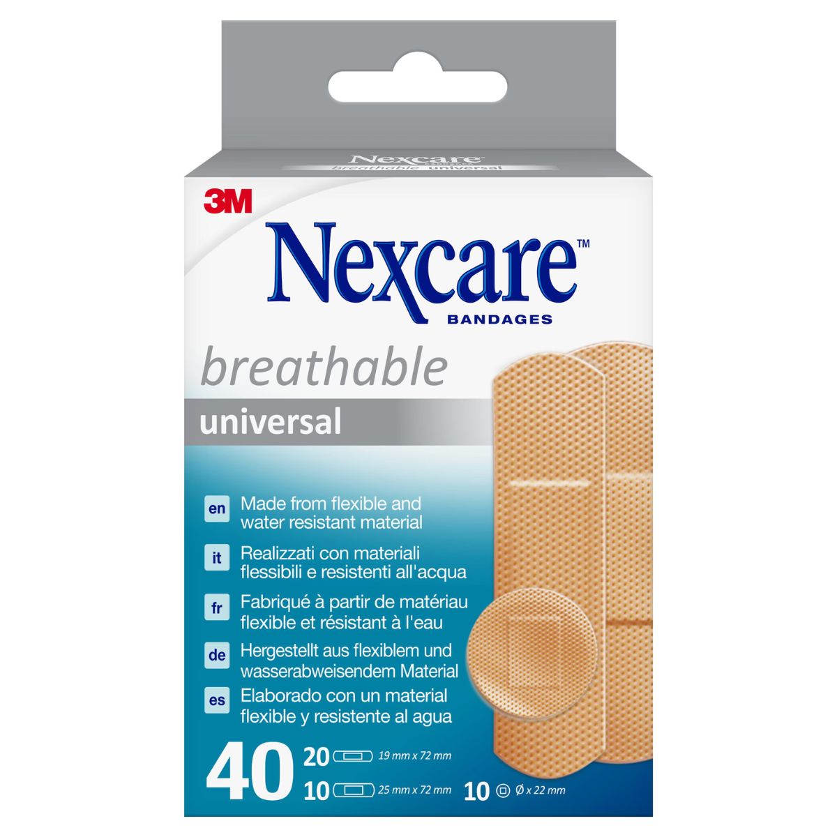 3M NEXCARE Breathable Universal Pflaster 3 Grössen 40 Stück