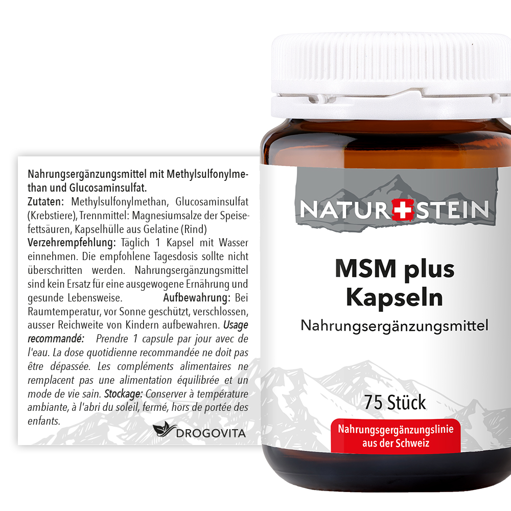 Naturstein MSM plus Kapseln 75 Stück Naturstein MSM plus Kapseln 75 Stück