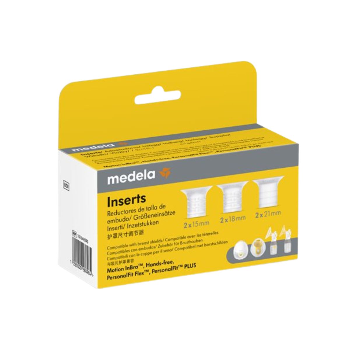 Medela Einsätze 2x21mm 2x18mm 2x15mm 6 Stück