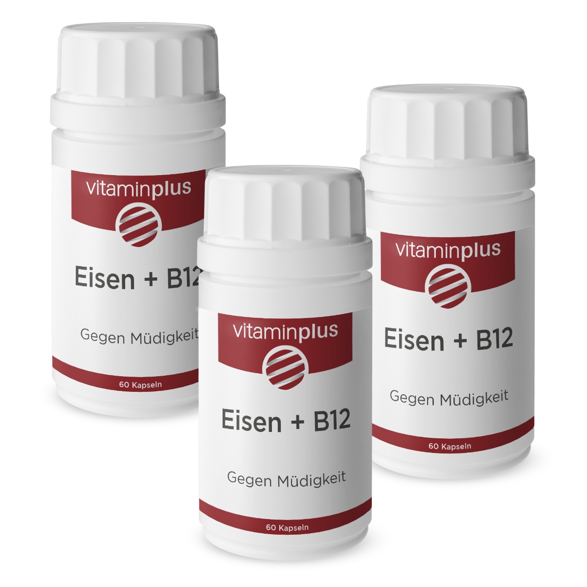 Vitaminplus Eisen + B12 Kapseln vegan 3x 60 Stück Vitaminplus Eisen + B12 Kapseln vegan 3x60 Stück