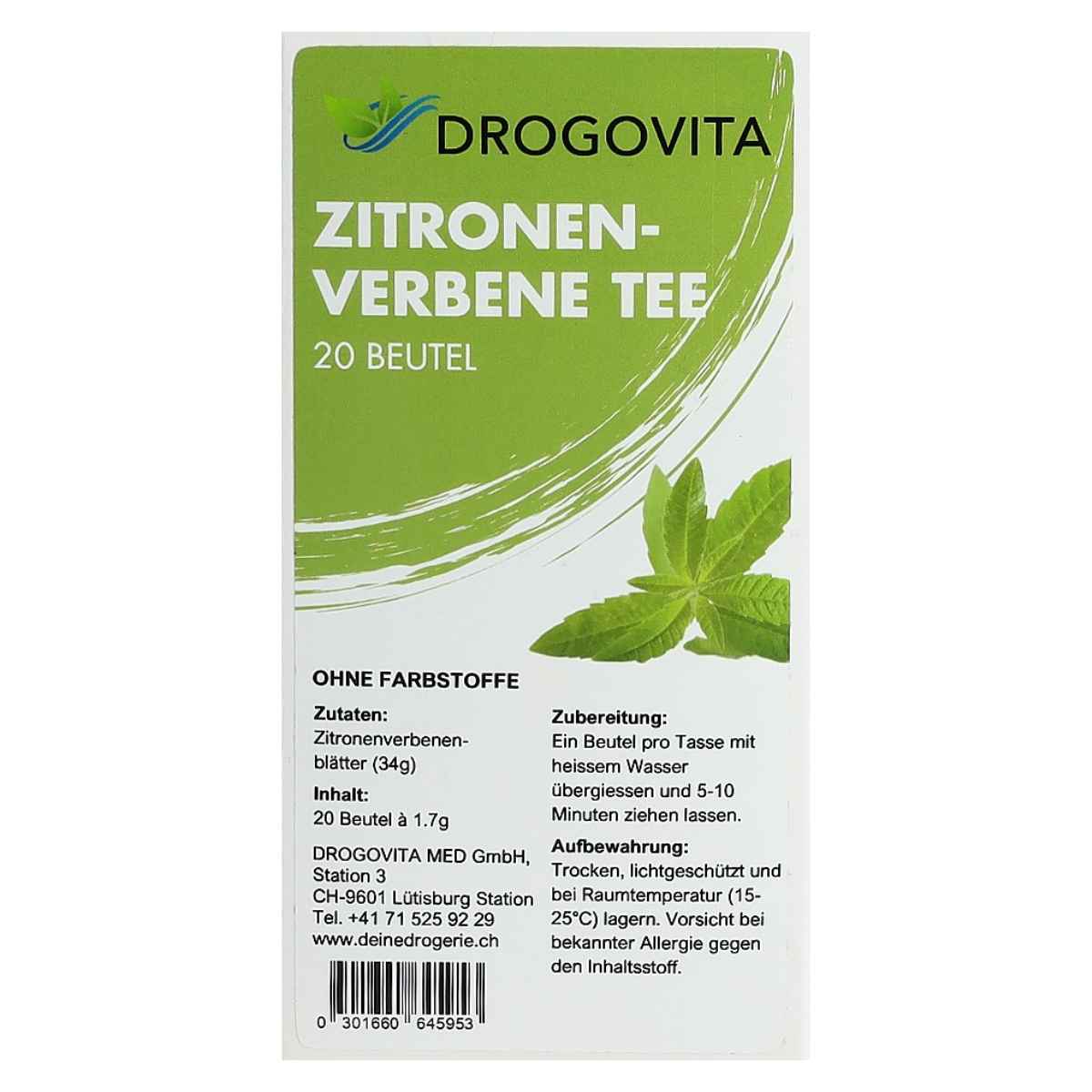 DROGOVITA Zitronenverbene Tee Beutel 20 Stück DROGOVITA Zitronenverbene Tee Beutel 20 Stück