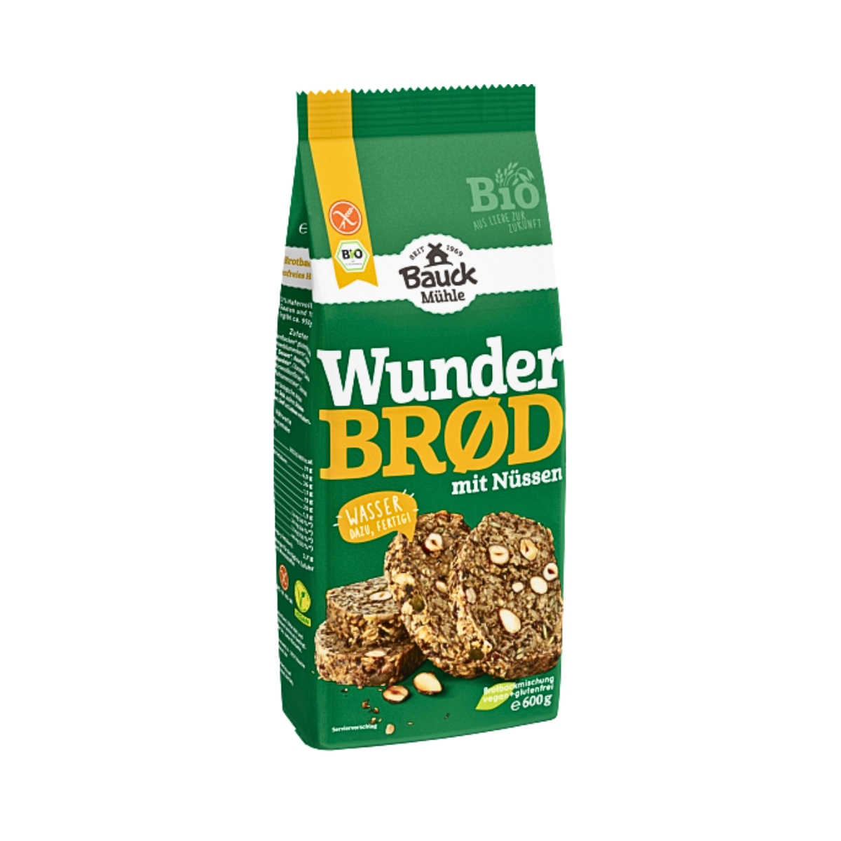 BAUCKHOF Wunderbrot mit Nüssen glutenfrei 600 g BAUCKHOF Wunderbrot mit Nüssen glutenfrei 600 g
