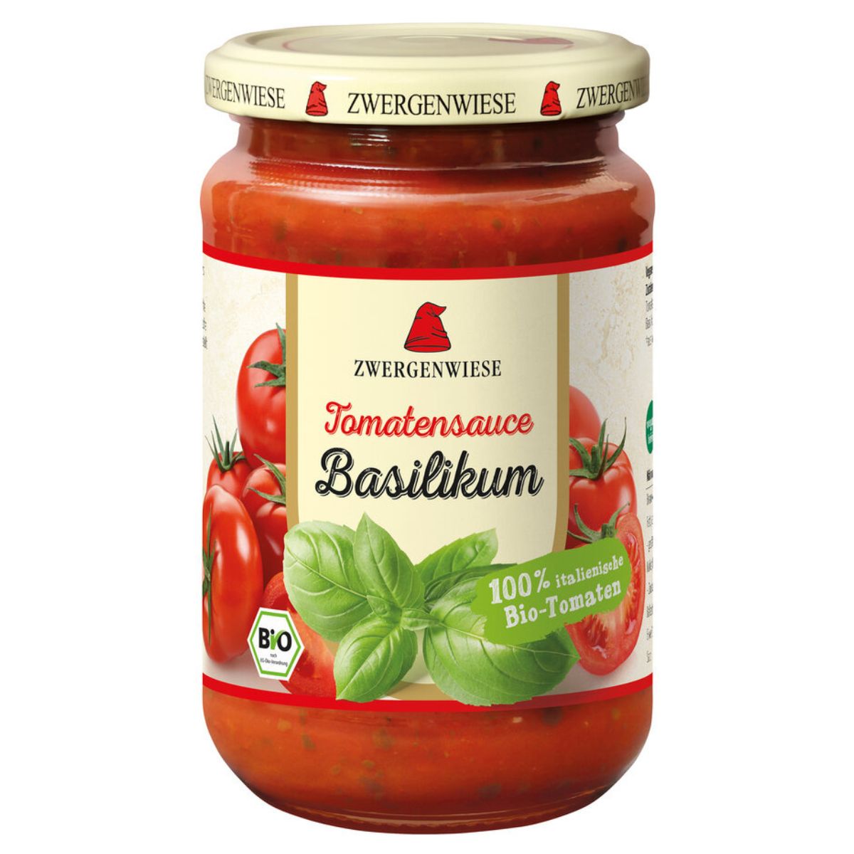 ZWERGENWIESE Tomatensauce Basilikum Glas 340 ml ZWERGENWIESE Tomatensauce Basilikum Glas 340 ml