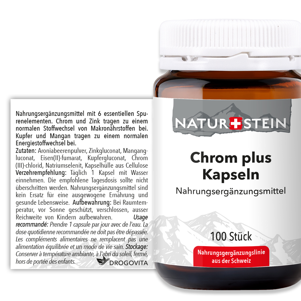 Naturstein Chrom plus Kapseln 100 Stück Naturstein Chrom plus Kapseln 100 Stück