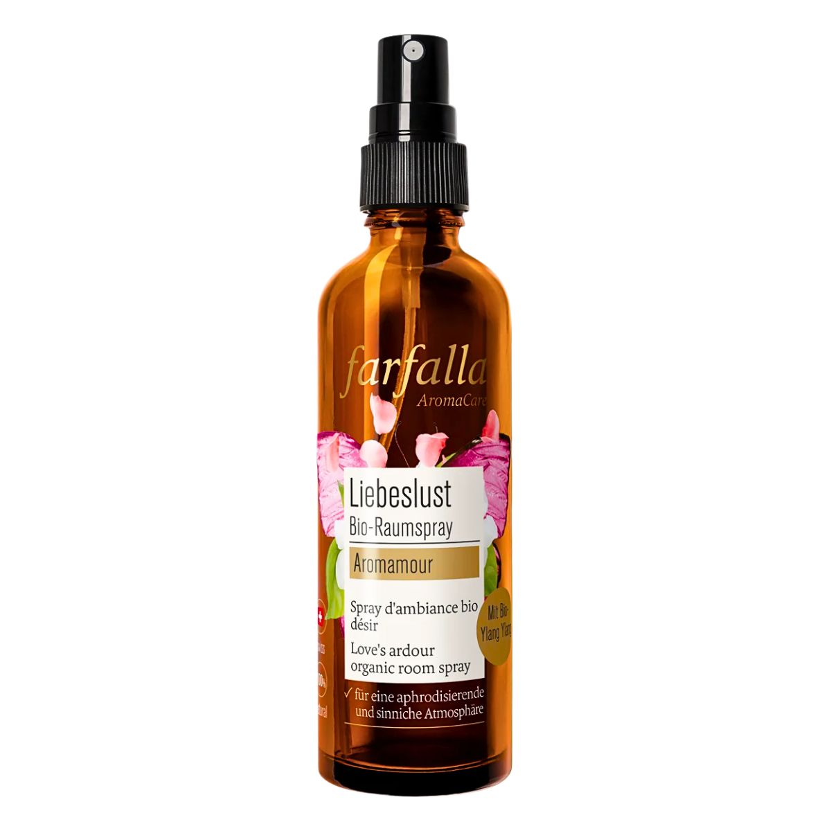 Farfalla, spray d'ambiance bio Aromamour « Plaisir amoureux », 75 ml