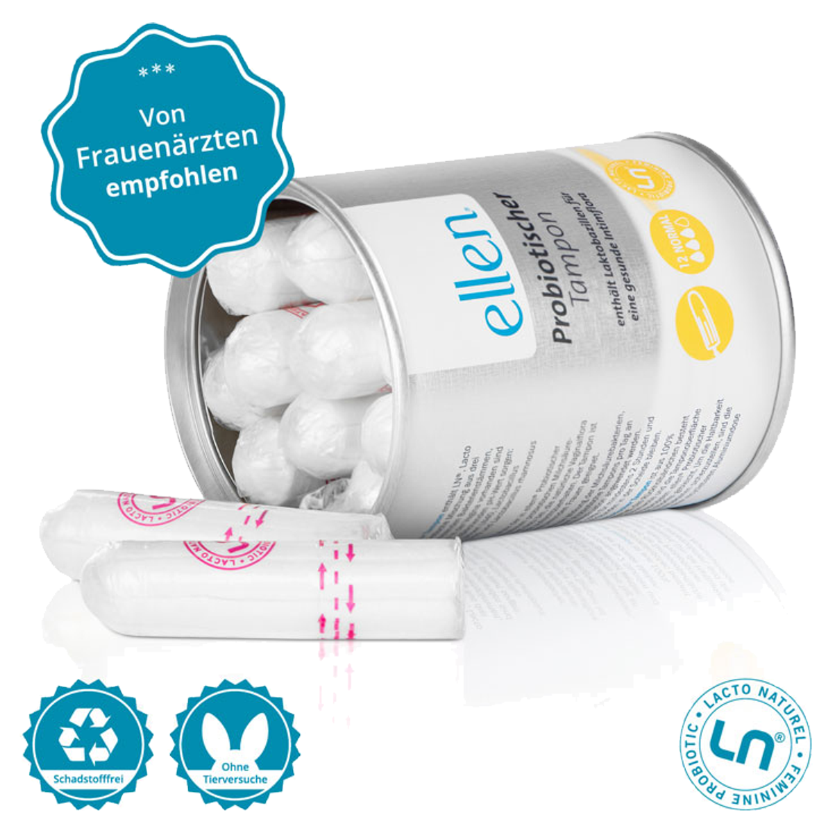 Ellen normal Probiotic Tampon Dose 12 Stück Ellen normal Probiotic Tampon Dose 12 Stück