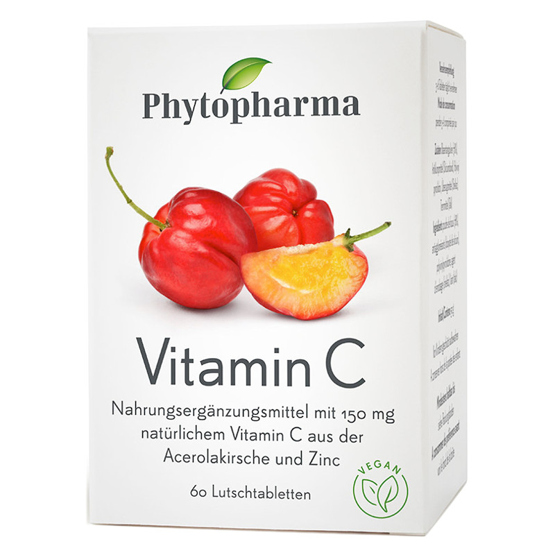 Phytopharma Vitamin C Lutschtabletten Dose 60 Stück Phytopharma Vitamin C Lutschtabletten Dose 60 Stück