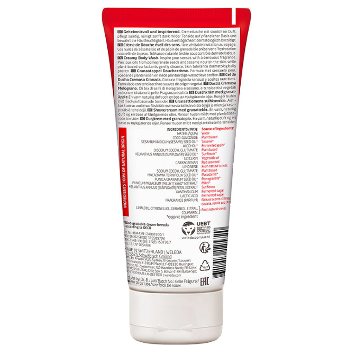 Weleda Granatapfel Cremedouche 200 ml Weleda Granatapfel Cremedouche 200 ml