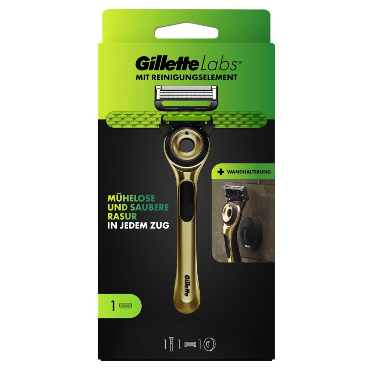 Gillette Labs Gold Rasierer 1 Klinge + Duschhalterung