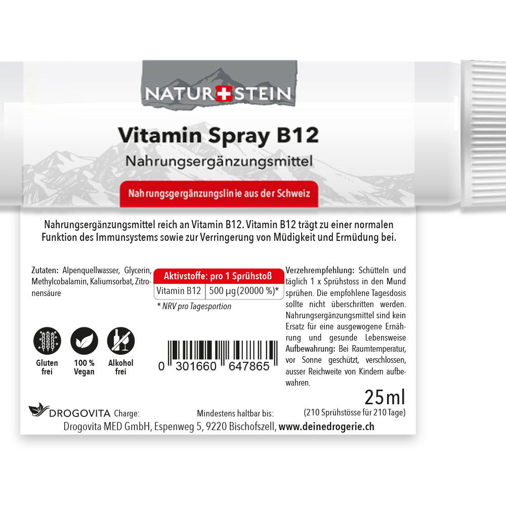 Naturstein Vitamin B12 Spray im praktischen Spray-Format