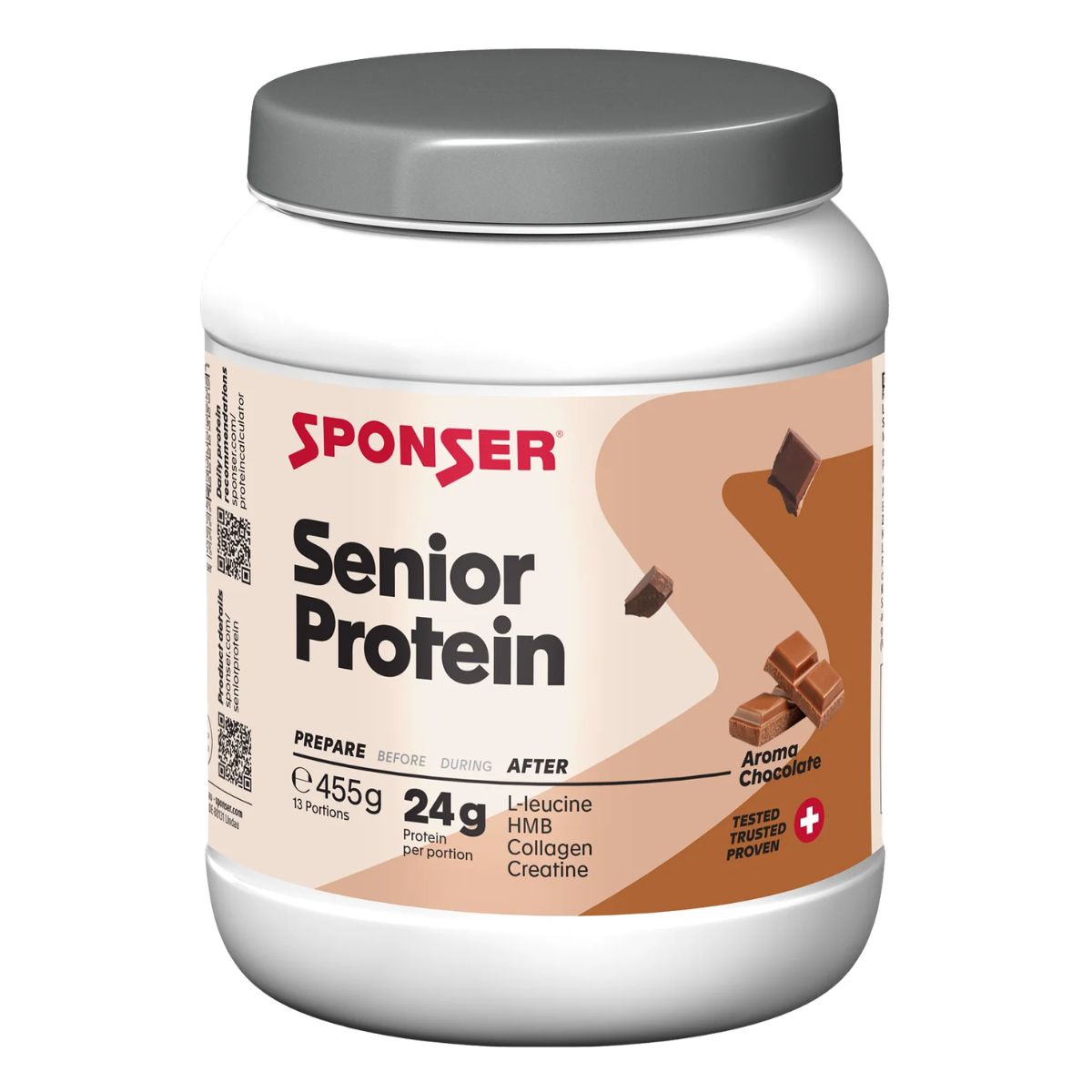 Sponser Senior Protein Pulver 455 g Chocolate