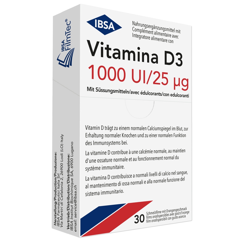 VITAMINA D3 Schmelzfilm 1000 I.U. Blist 30 Stück