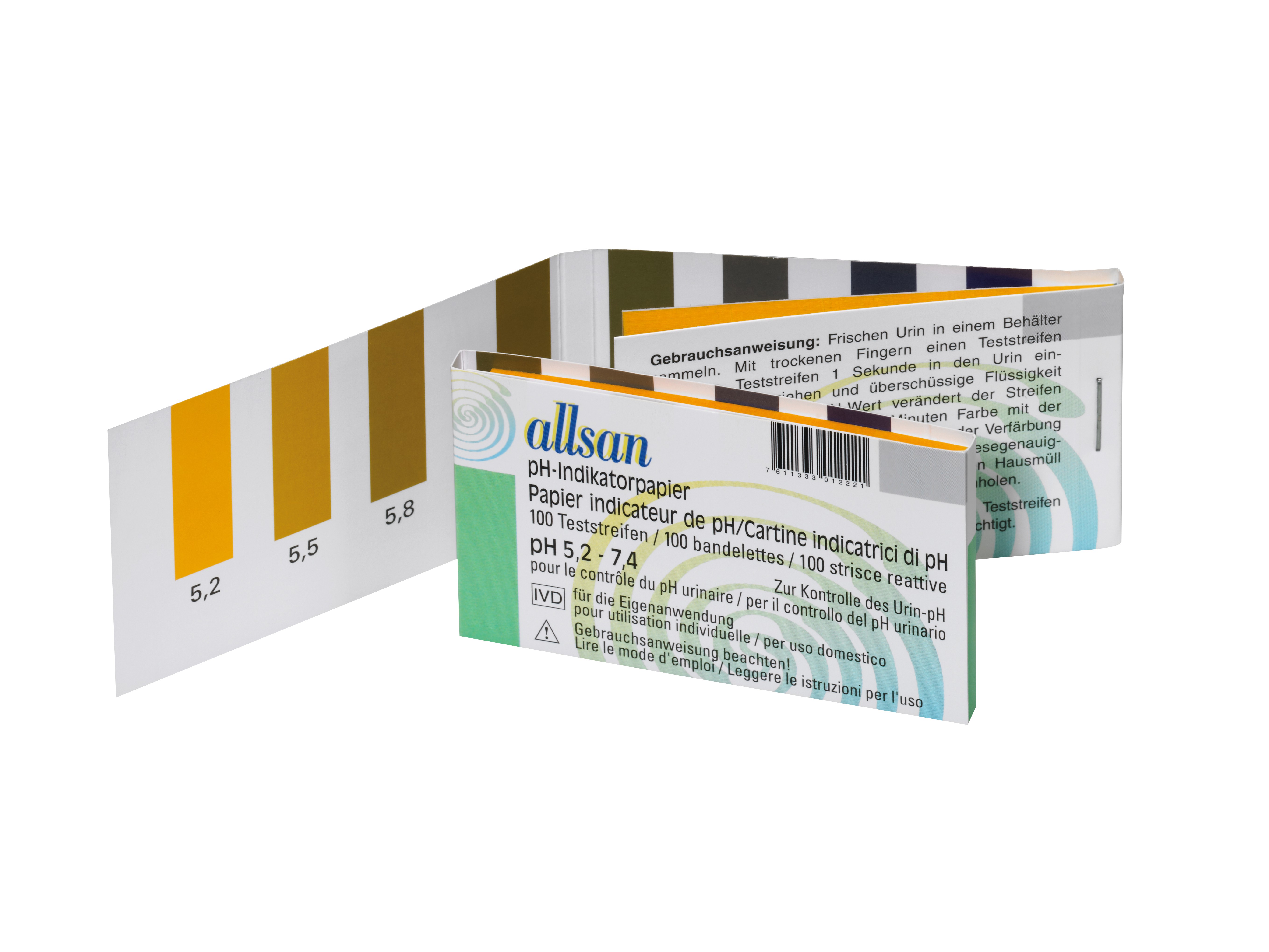 Allsan pH Indikatorpapier 5.2-7.4 100 Stück Allsan pH Indikatorpapier 5.2-7.4 100 Stück
