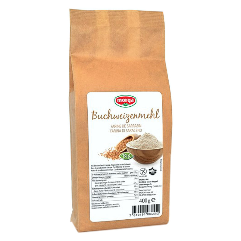 MORGA Buchweizenmehl Bio glutenfrei 400 g MORGA Buchweizenmehl Bio glutenfrei 400 g