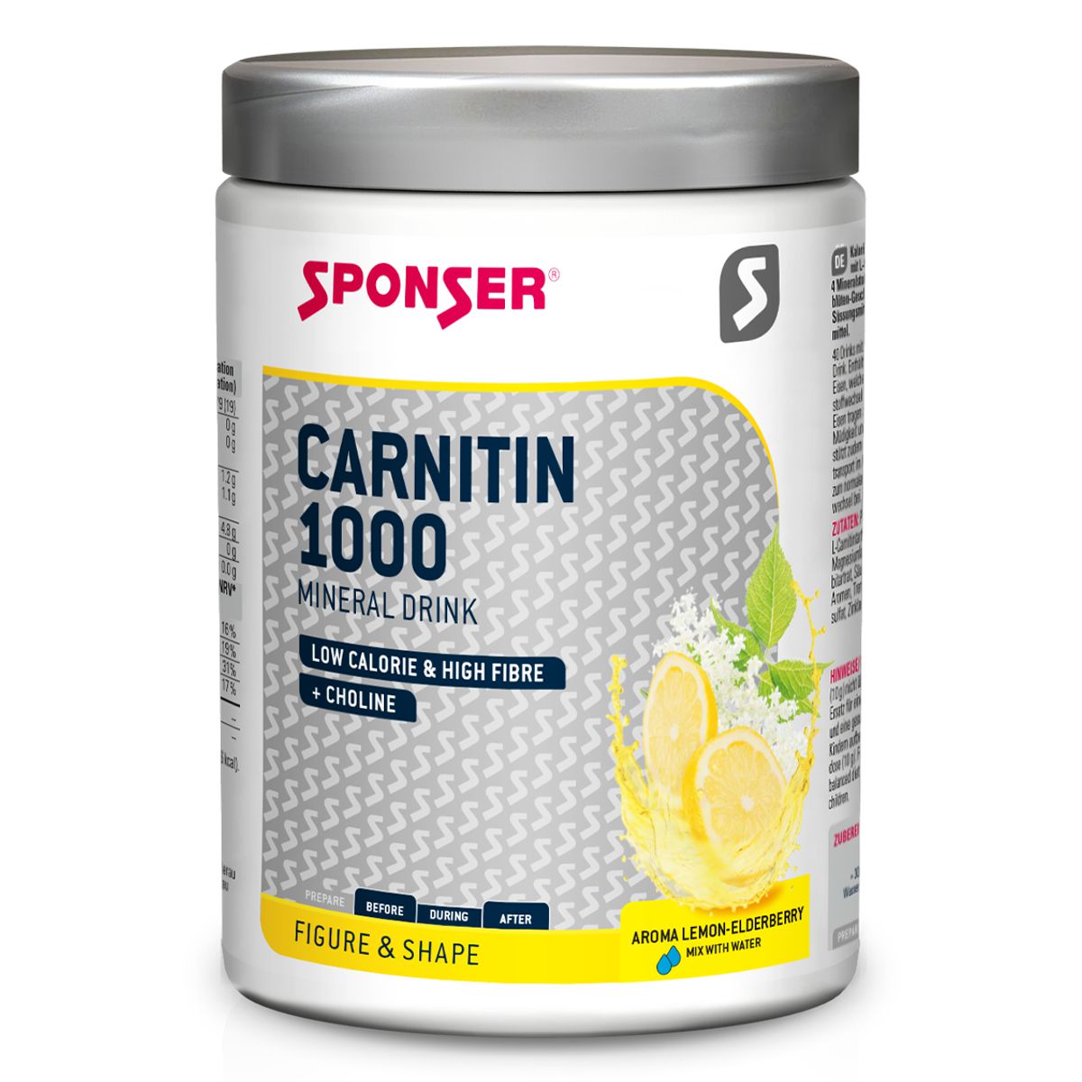 Sponser Carnitin 1000 Mineraldrink Lemon-Elderberry 400 g Sponser Carnitin 1000 Mineraldrink Lemon-Elderberry 400 g