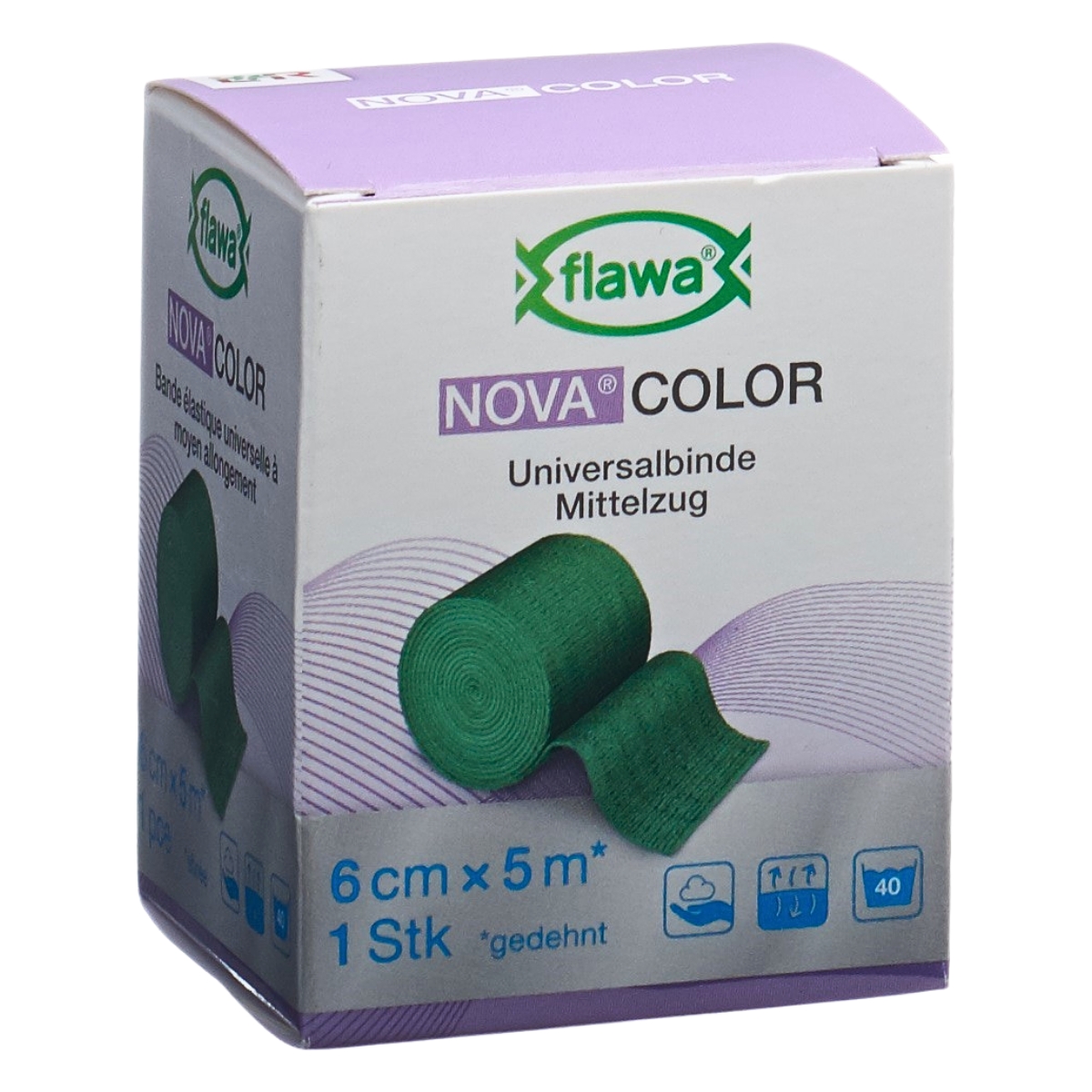 Flawa Nova Color Idealbinde 6 cm x 5 m grün