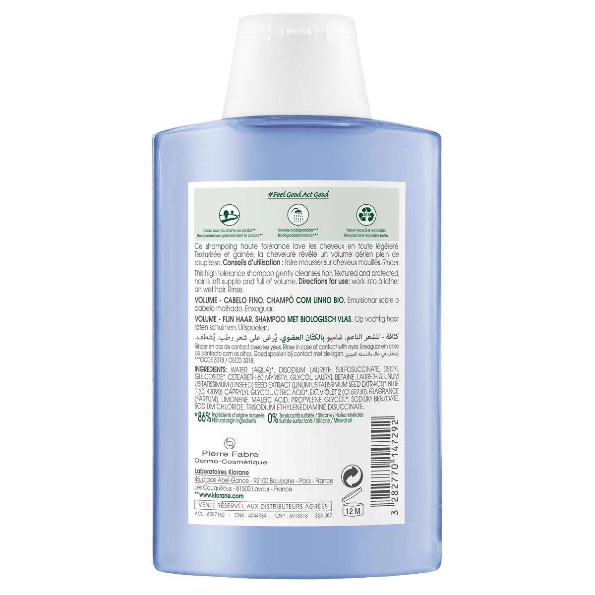 Klorane Leinen Bio Shampoo 200 ml