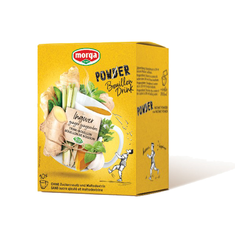 MORGA PowerPowder BouillonDrink Ingwer Bio 10 Beutel 4 g MORGA PowerPowder BouillonDrink Ingwer Bio 10 Beutel 4 g