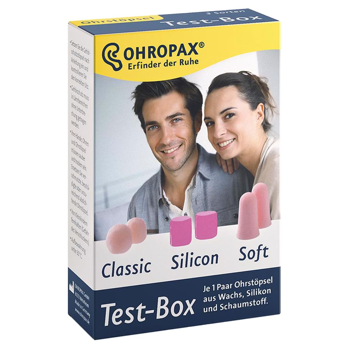 Ohropax Testbox Ohrstöpsel 3 Paar assortiert