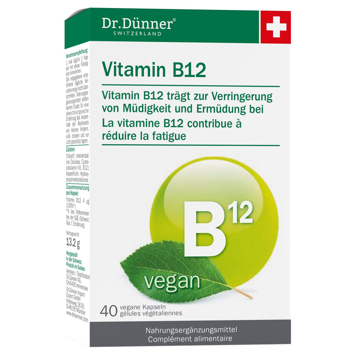Dr. Dünner Vitamin B12 Kapseln vegan 40 Stück Dr. Dünner Vitamin B12 Kapseln vegan 40 Stück