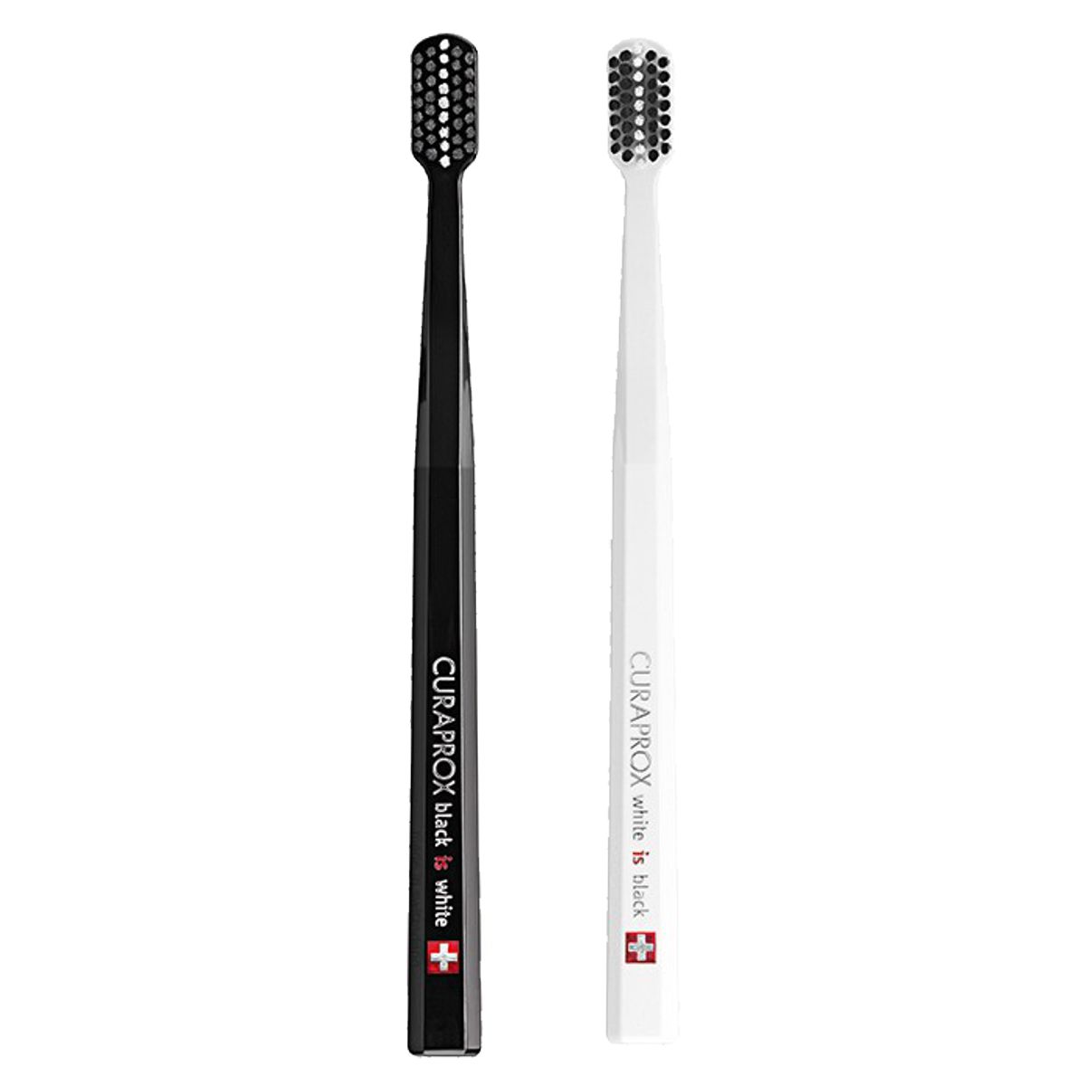 Curaprox White is Black Zahnbürste weiss/schwarz 2 Stück