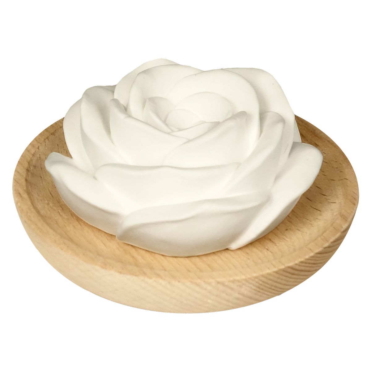 FARFALLA Duftstein Rose mit Holzteller