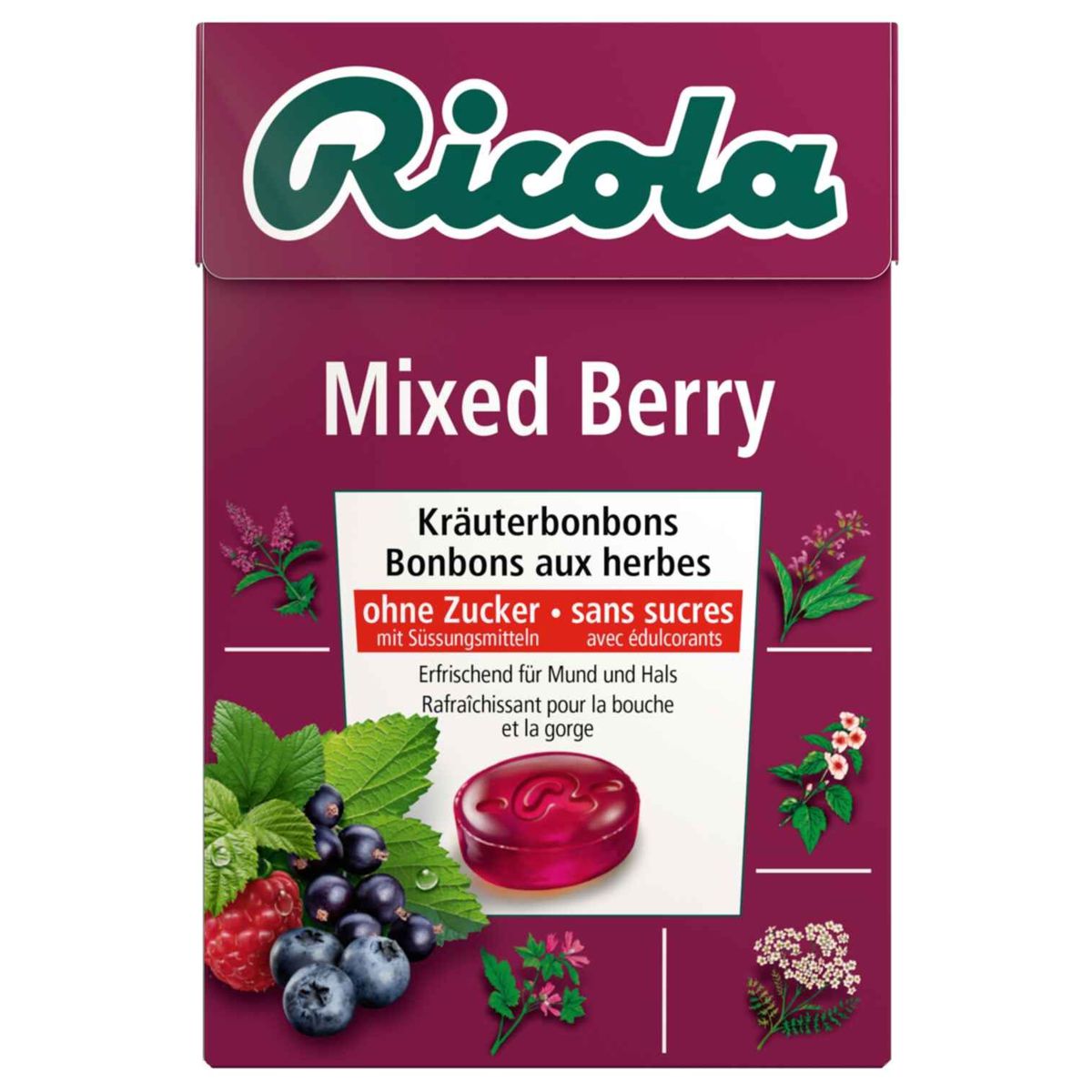 Ricola Mixed Berry Bonbons ohne Zucker Box 50 g