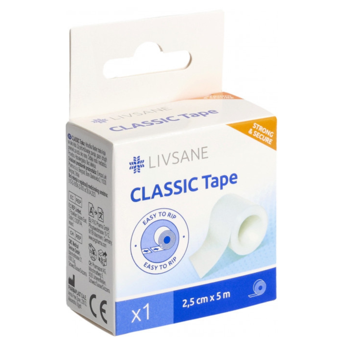 Livsane Classic Fixierpflaster 2.5cm x 5m