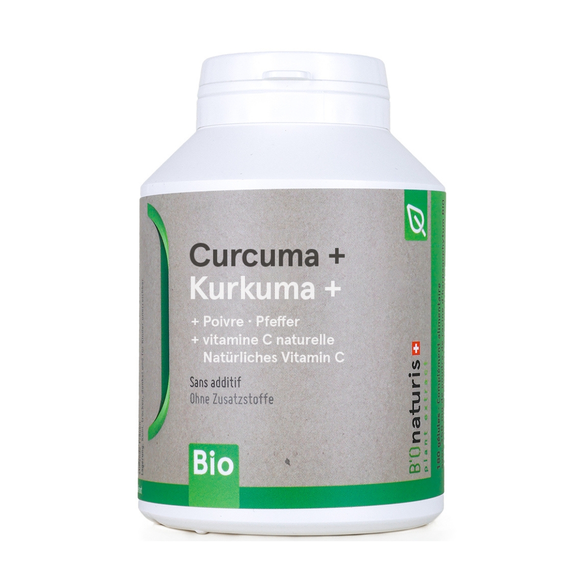 Bionaturis Kurkuma + Pfeffer Bio Kapseln 260 mg 180 Stück Bionaturis Kurkuma + Pfeffer Bio Kapseln 260 mg 180 Stück