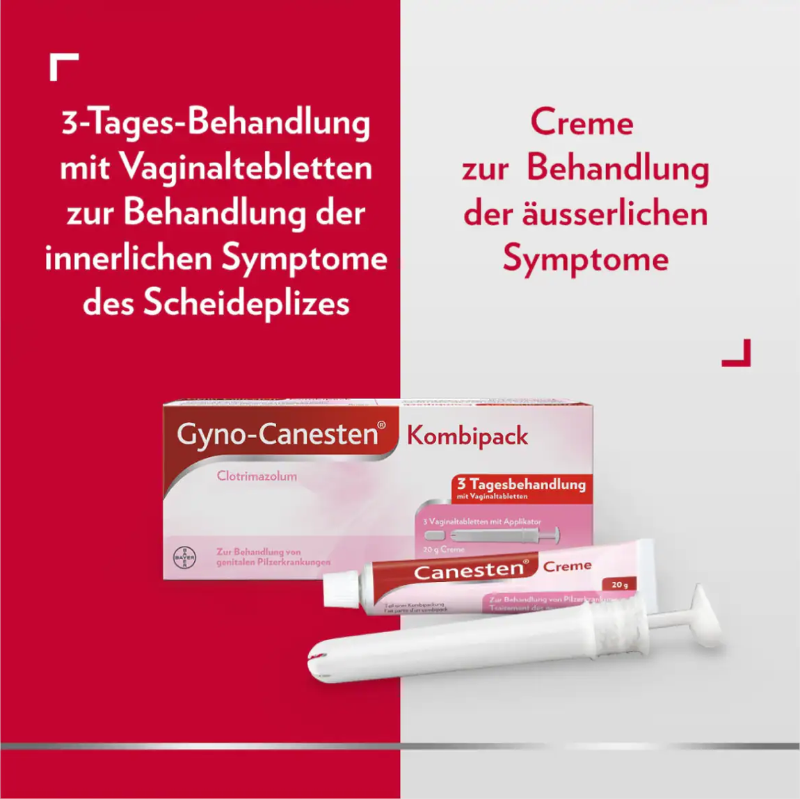 Gyno-Canesten Kombipack 3 Vaginaltabletten + 20 g Creme Gyno-Canesten Kombipack 3 Vaginaltabletten + 20 g Creme