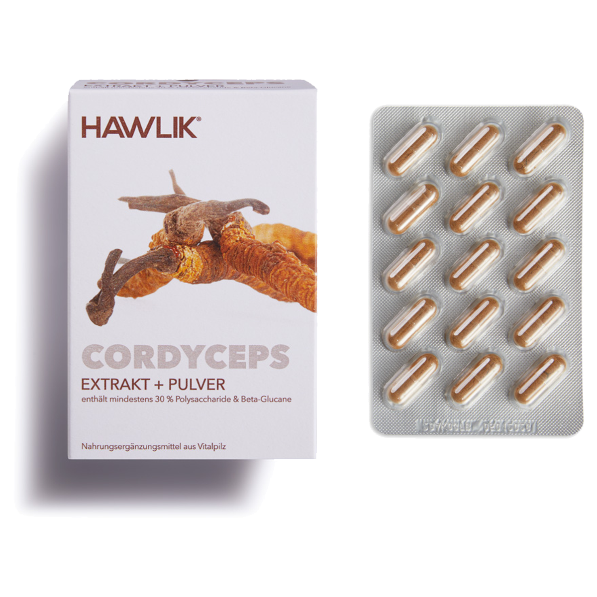 Hawlik Cordyceps Extrakt + Pulver Kapseln 120 Stück Hawlik Cordyceps Extrakt + Pulver Kapseln 120 Stück
