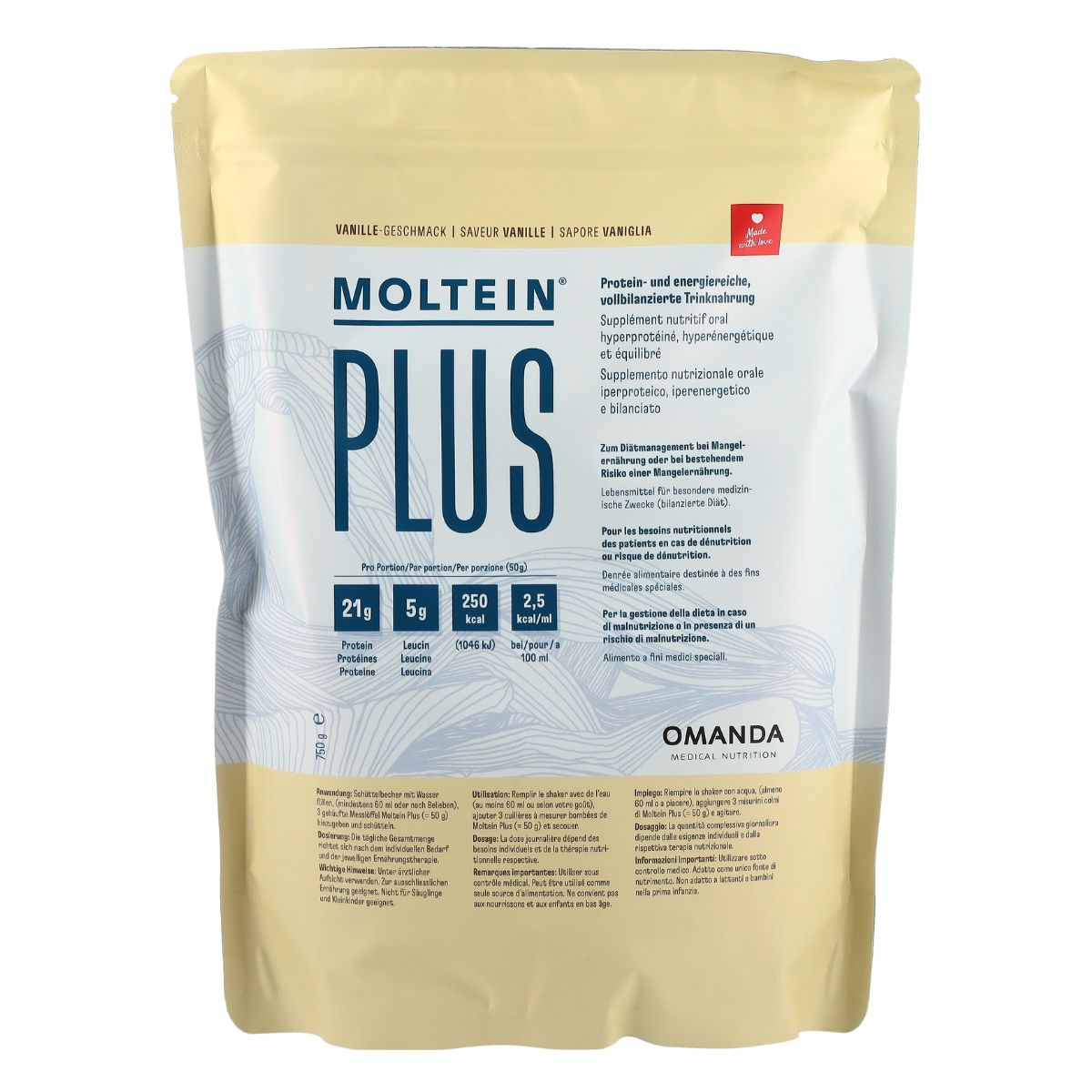 Sachet Moltein Plus 2.5 vanille 825 g