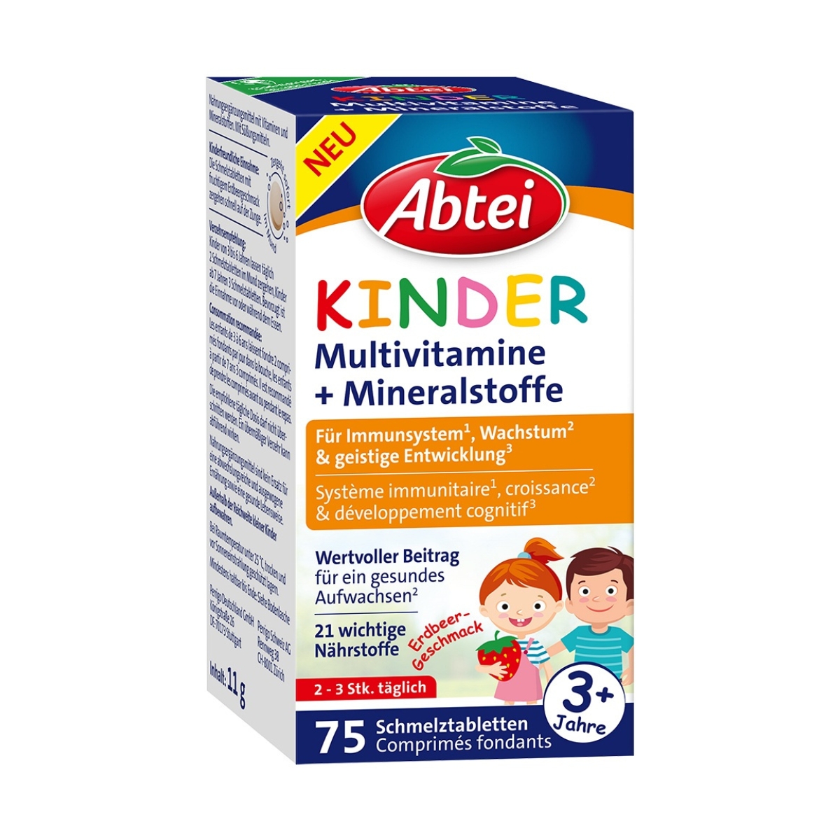 Abtei Enfants Multivitamines et Minéraux comprimés à fondre 75 pièces Abtei Enfants Multivitamines et Minéraux comprimés à fondre 75 pièces