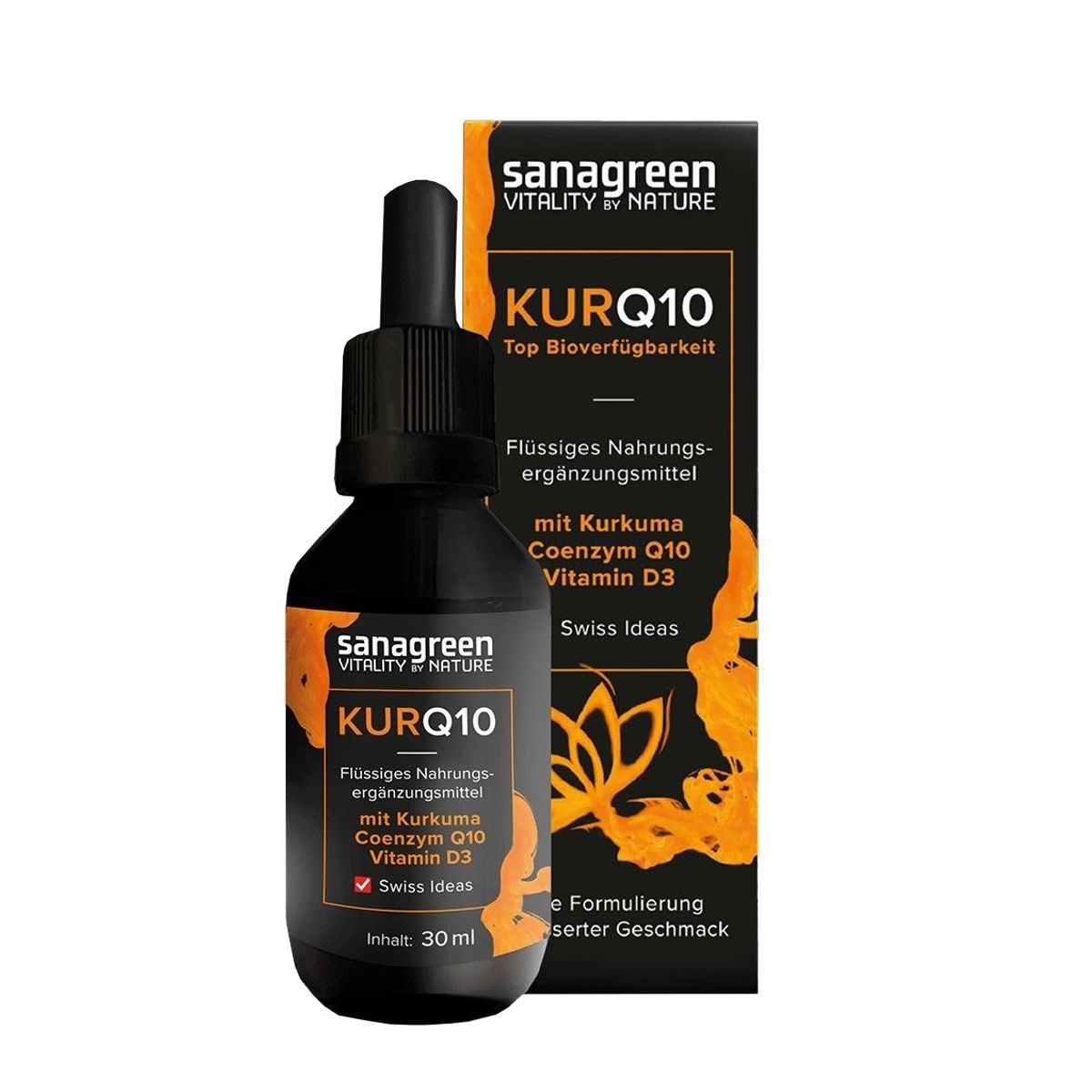KURQ10 SANAGREEN Kurkuma mit Q10 und D3 30 ml KURQ10 SANAGREEN Kurkuma mit Q10 und D3 30 ml