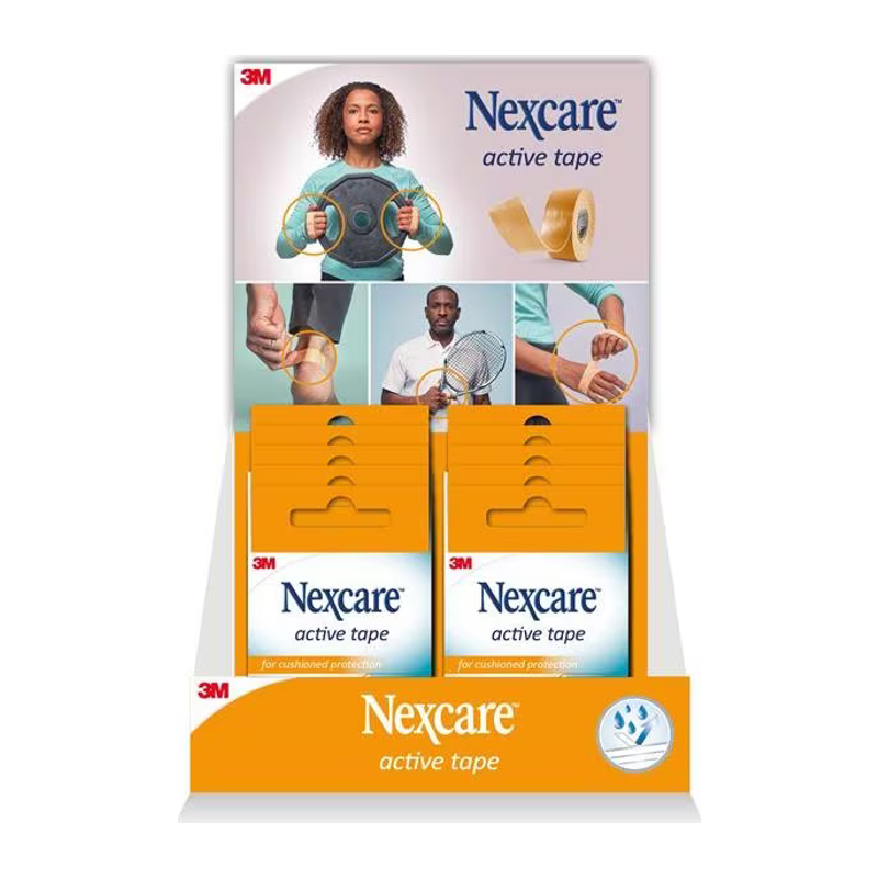 3M NEXCARE Active Tape 2.54cm x 4.572 m Rolle Display 10 Stück
